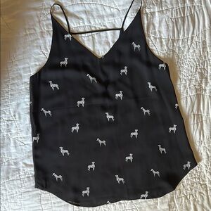 LOFT Black and White Sleeveless Camisole